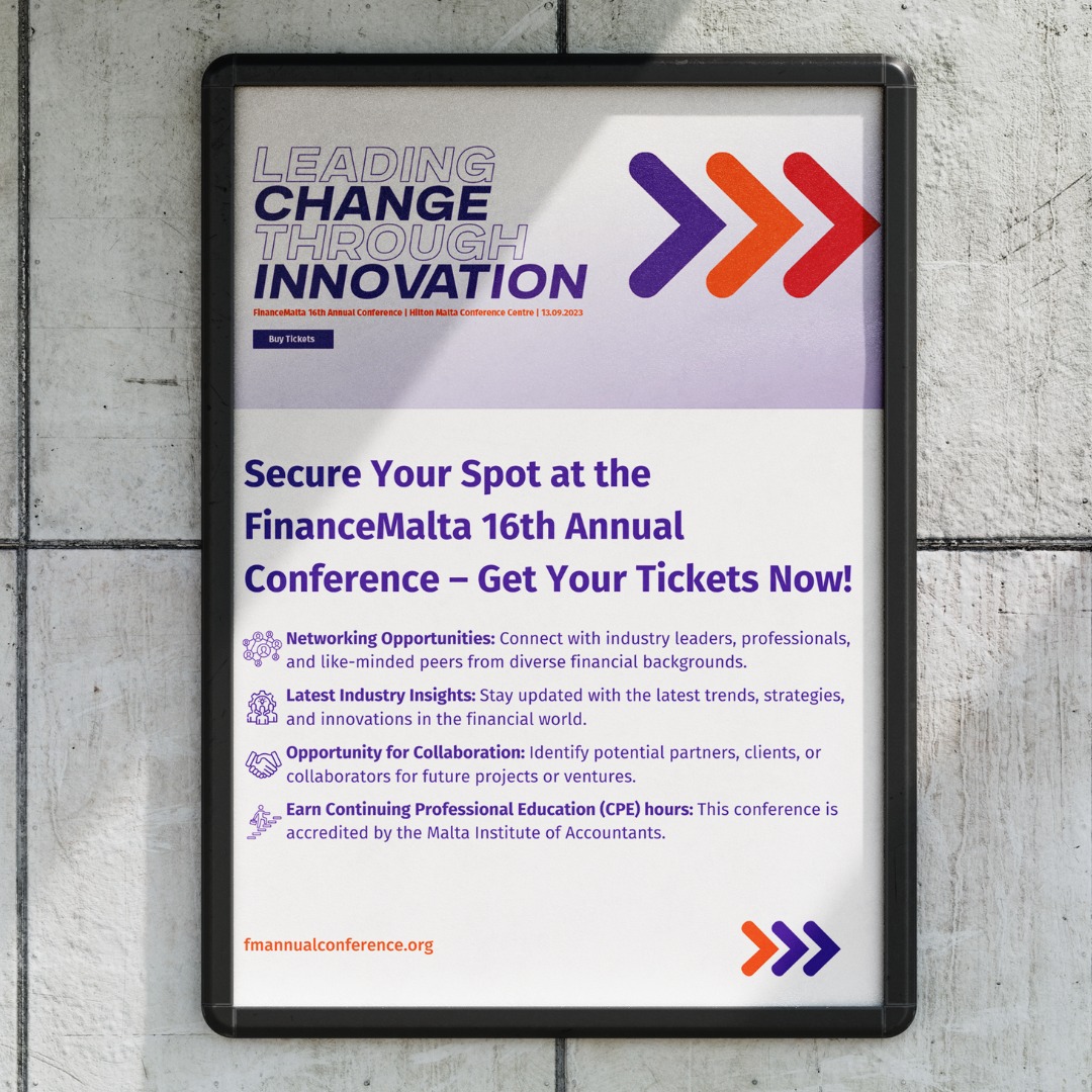 FinanceMalta's tweet photo. FinanceMalta 16th Annual Conference | 13th September | Hilton, Malta
Purchase your ticket 👉 https://t.co/B82YsIUlHZ
What's included in your ticket?
- Access to the Pre-Conference Networking Event
- Full-day conference
- Access to the Sponsors Lounge
#FM16AC #FinancialServices https://t.co/HjhRzmZOq8