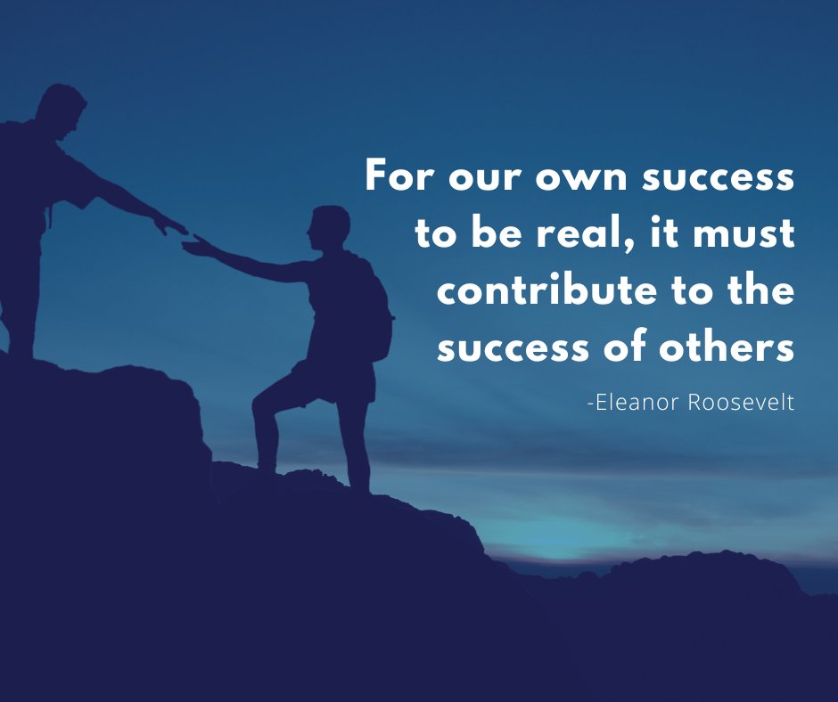 'For our own success to be real, it must contribute to the success of others' - Eleanor Roosevelt

Happy #MotivationMonday.

#SocialEnterprise #Changemakers #PurposeLed #Charity