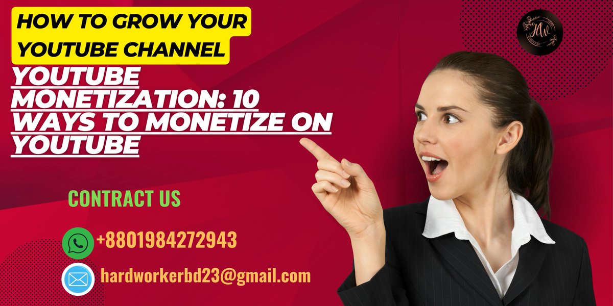hardworkerbd's tweet image. "🎥 Unlock Your YouTube Earnings Potential! 💰 Explore 10 Proven Ways to Monetize Your Channel. From Ad Revenue to Sponsorships, Learn How to Turn Your Passion into Profits! 💡 #YouTubeMonetization #EarnWithContent"