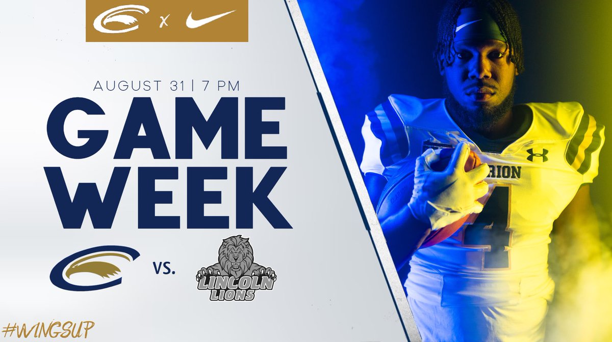 ClarionFootball's tweet image. Good morning Clarion! It’s officially Game Week! 😤

🏈 | at Lincoln 
📅 | Thursday, August 31
⏰ | 7:00pm 
📍 | Lincoln University, PA 

#WingsUp