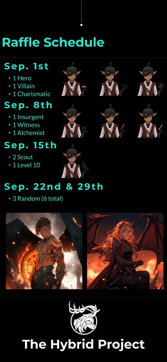 HybridsProject's tweet photo. You can't have a comic without characters! 

Each Friday of September, 3 lucky Hybrids will be evolved and ready for comic integration!!

Your Hybrid must belong to a faction to be eligible (shown below) https://t.co/6favbKfDnL