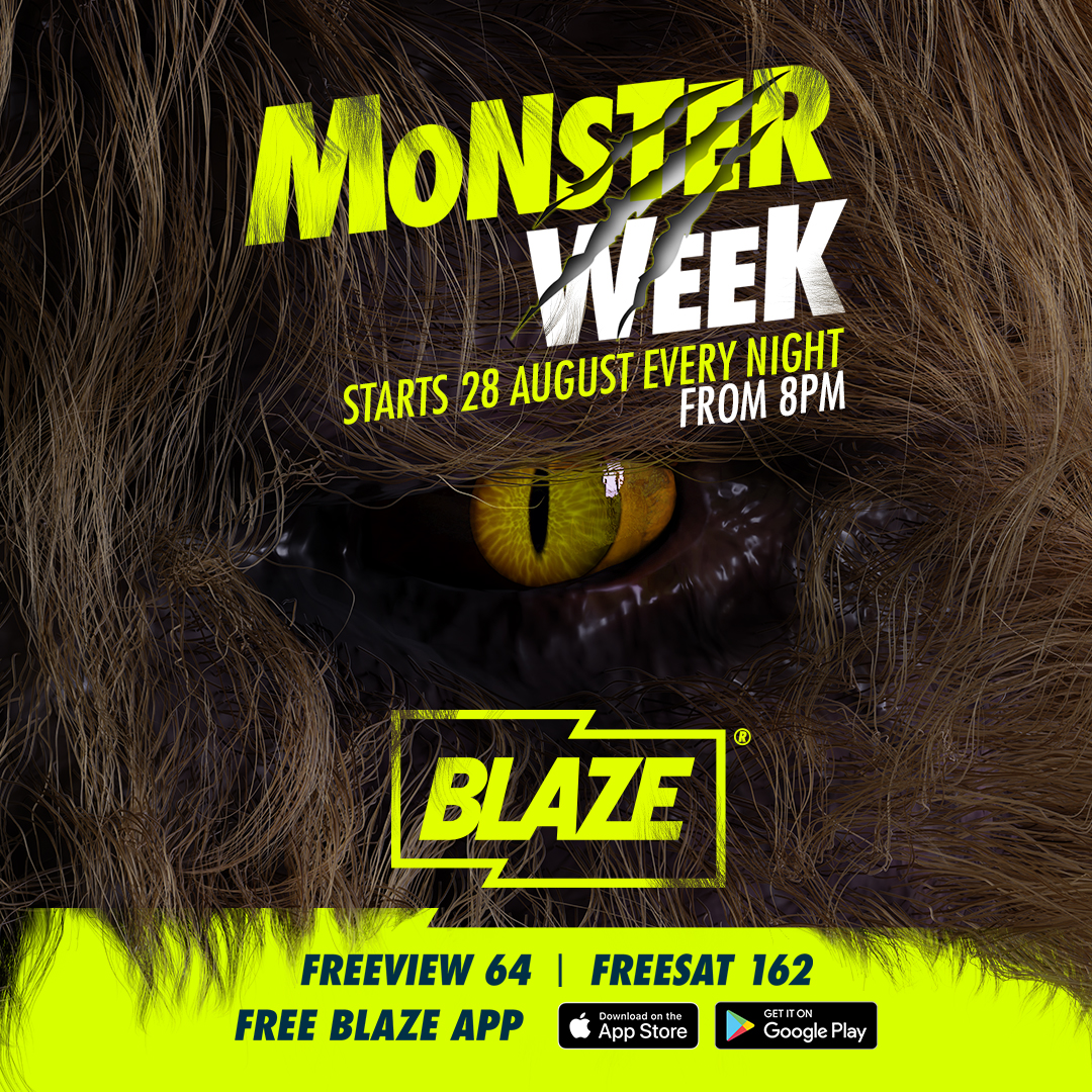 BLAZETVUK's tweet photo. #MonsterWeek starts today 😲 Face your fears for seven days of monstrous shows featuring giant cats, werewolves, sea monsters and even Big Foot every night from 8pm! 👣 https://t.co/qri3pcyE7m