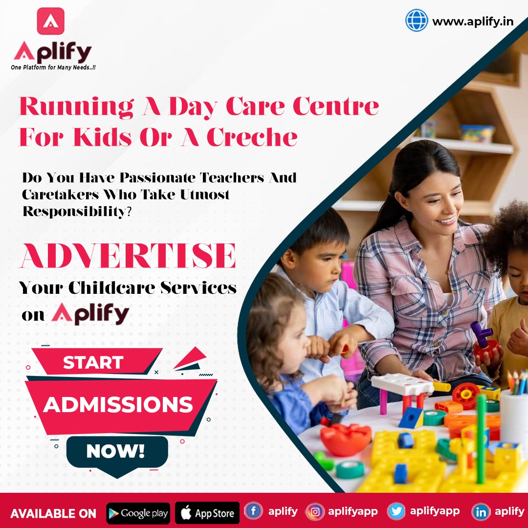 Aplifyapp's tweet photo. Taking Care Of Young #Children And #Toddlers Is A Huge Task For Many. Working Moms Rely On #Daycare Services For Their #Kids.
If You Offer Such A Service, Get The Deserved Exposure With #Aplify. All Ads Are Free On #Aplifyapp, Giving You The Best Worth For Your #Smallbusiness. https://t.co/vJKUQ5ppG2