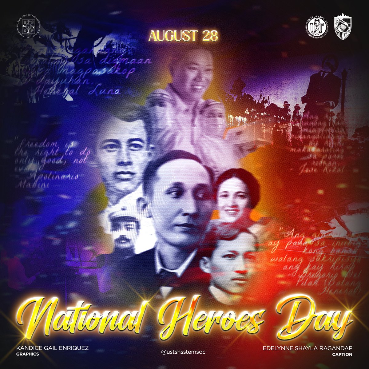 ustshsstemsoc's tweet photo. On this day, we remember the heroes who sacrificed themselves for the country's freedom. 🇵🇭

National Heroes Day, this August 28th, is dedicated to honoring the commencement of the Philippine Revolution, which marked the beginning of our journey toward independence. 🎗️ https://t.co/3P5geDUvdL