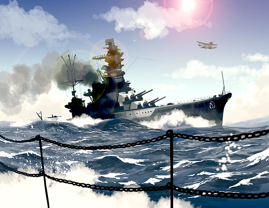 「航空戦艦 日向」|松田重工　コミティア144-と48bのイラスト