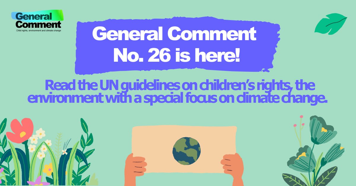 📌 UNCRC GENERAL COMMENT No.26 has been published!

We are excited about the final release of the  #GC26

CCL partnered with @macua_sa to consult children in Limpopo and Gauteng on their views on #ChildRightsEnvironment for submission to the @UNCRC 
#CancelCoal #ClimateChange #JT