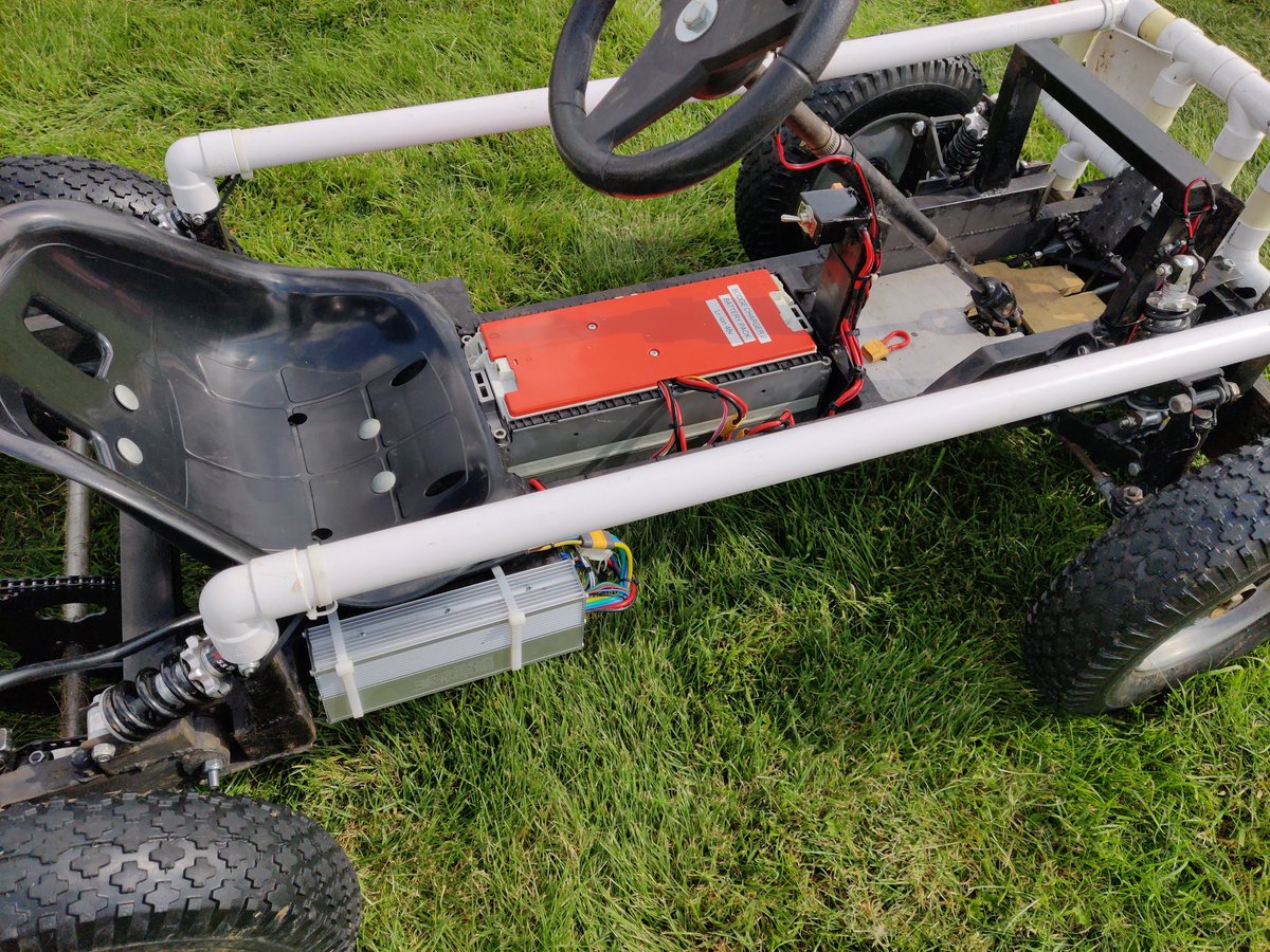 Bodge Charger 2 's new battery pack (from an eGolf) was on test this last weekend and performed well. All cells started at 4.08v and all 12 ended up at 3.78v, so all performing well. These are great packs for <a href="/Hacky_Racers/">Hacky Racers</a> and available from <a href="/cleevelyev/">Cleevely Ev</a>