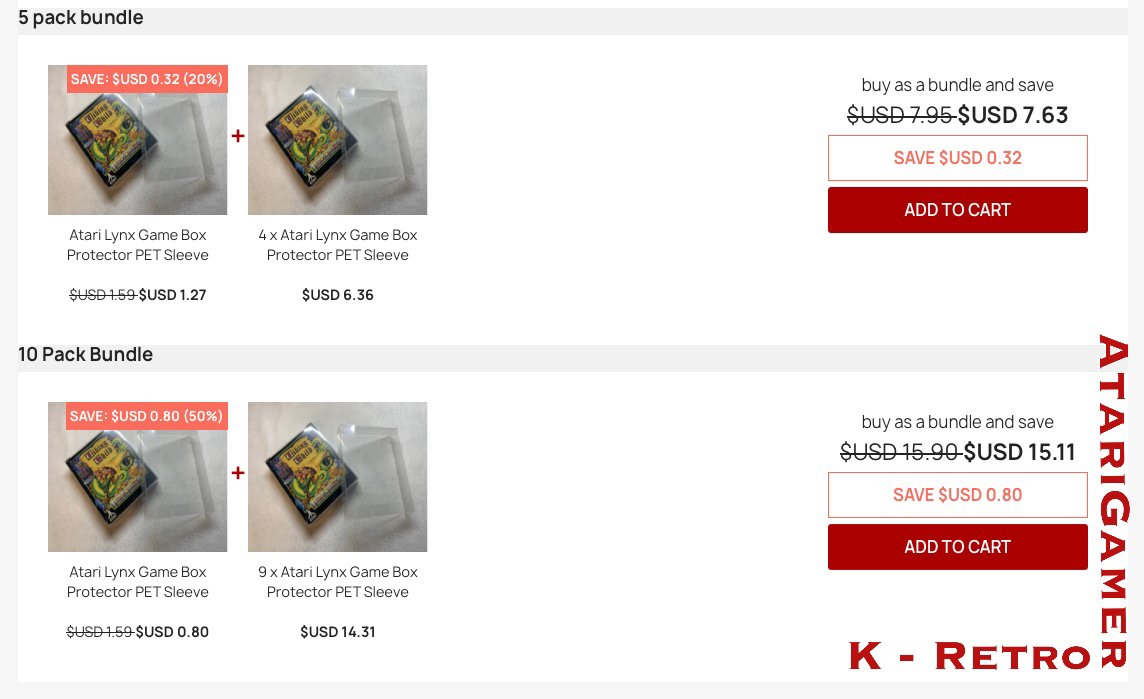 kretro_gaming's tweet image. We lowered the price and added some multi pack deals for the  #AtariLynx game box protectors, get them quick! 😻
🛒 k-retro.com/atari-lynx-gam…

 #GameDisplay  #GameStorage  #RetroGames  #RetroGaming  #Collection