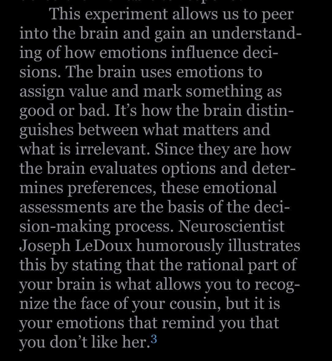 42courses (@42courses) on Twitter photo How emotions drive decision making.
From the excellent book ‘The Science of Selling: Proven Strategies To Make Your Pitch, Influence Decisions, And Close The Deal’ by <a href="/DavidHoffeld/">David Hoffeld</a> How emotions drive decision making.
From the excellent book ‘The Science of Selling: Proven Strategies To Make Your Pitch, Influence Decisions, And Close The Deal’ by <a href="/DavidHoffeld/">David Hoffeld</a>