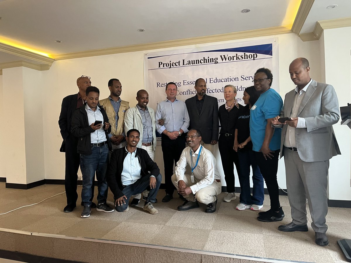 frontini_matteo's tweet photo. Happening now in #Mekelle 🙌 launching of the @EUinEthiopia project “restoring essential #educacion services” rehabilitation, school feeding and ECC 💯 partnership with @TigEduc @UNICEFEthiopia #Wareda Education Officers and implementing partners 🤝 https://t.co/oYsiaf1PHC