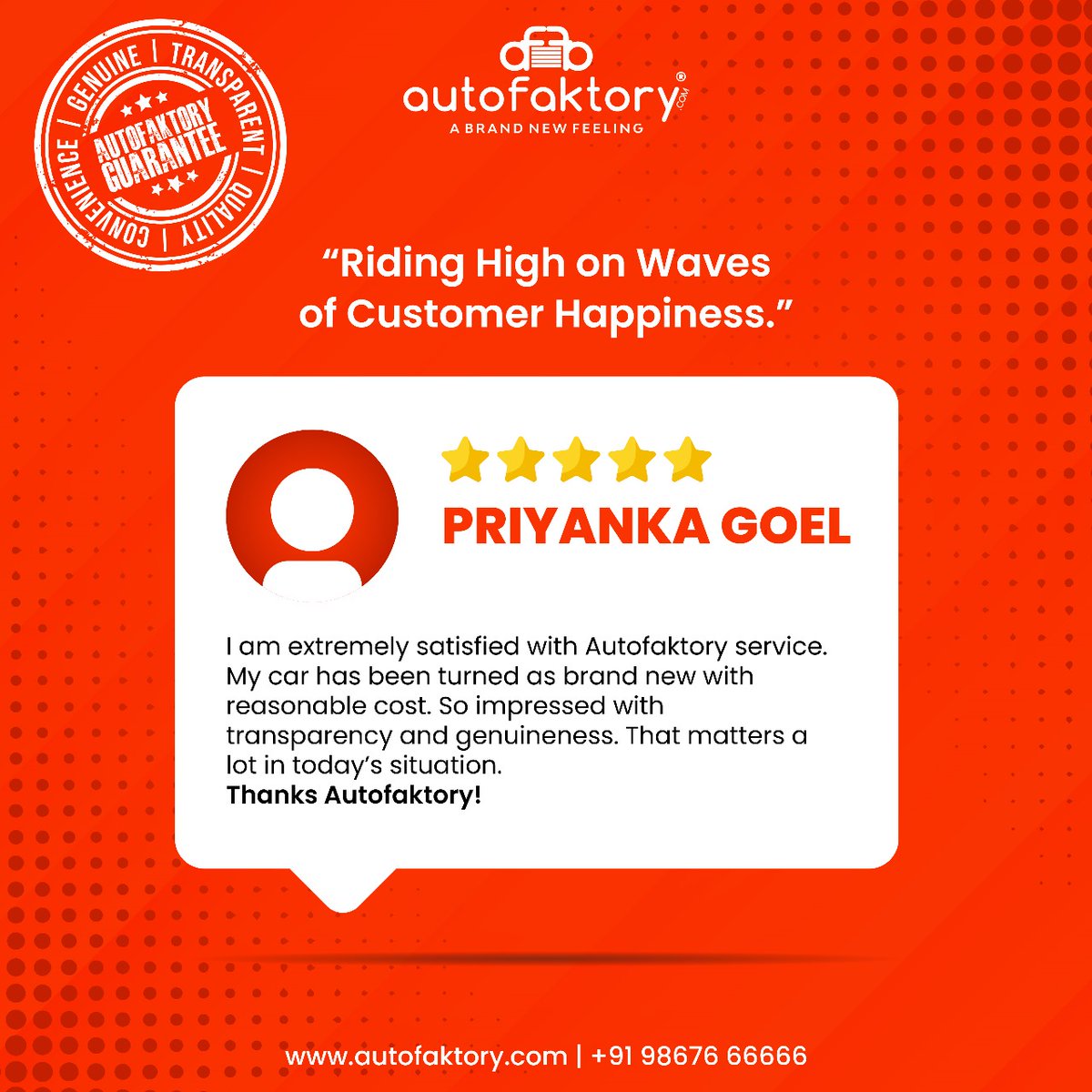 autofaktory's tweet image. Our customers speak for us!!

#HappyCustomers #TopQualityService #review #testimony #testimonials #feedback #reviews #happycustomer #testimonialtuesday #testimonicustomer #customerservice #testimoniolshop #customerfeedback #customerreview #amazingcars #vileparleclub #sakinaka