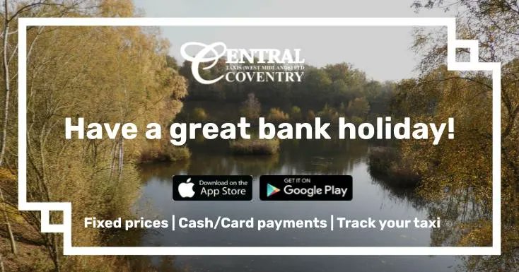 Got #BankHoliday plans? We'll get you to where you need to go.

Book via our app for fixed prices:

📲iPhone: buff.ly/2RO46hl
📲Android: buff.ly/2rA6IVs 

#LocalTaxi #Coventry #CoventryCity