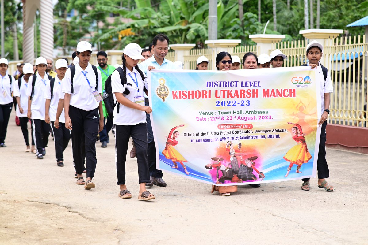 deo_dhalai's tweet photo. KUM-2023: After Registration  &amp; Refreshment the participants move to Town Hall Ambassa for Inauguration Programme. https://t.co/X3iJAhcSYd