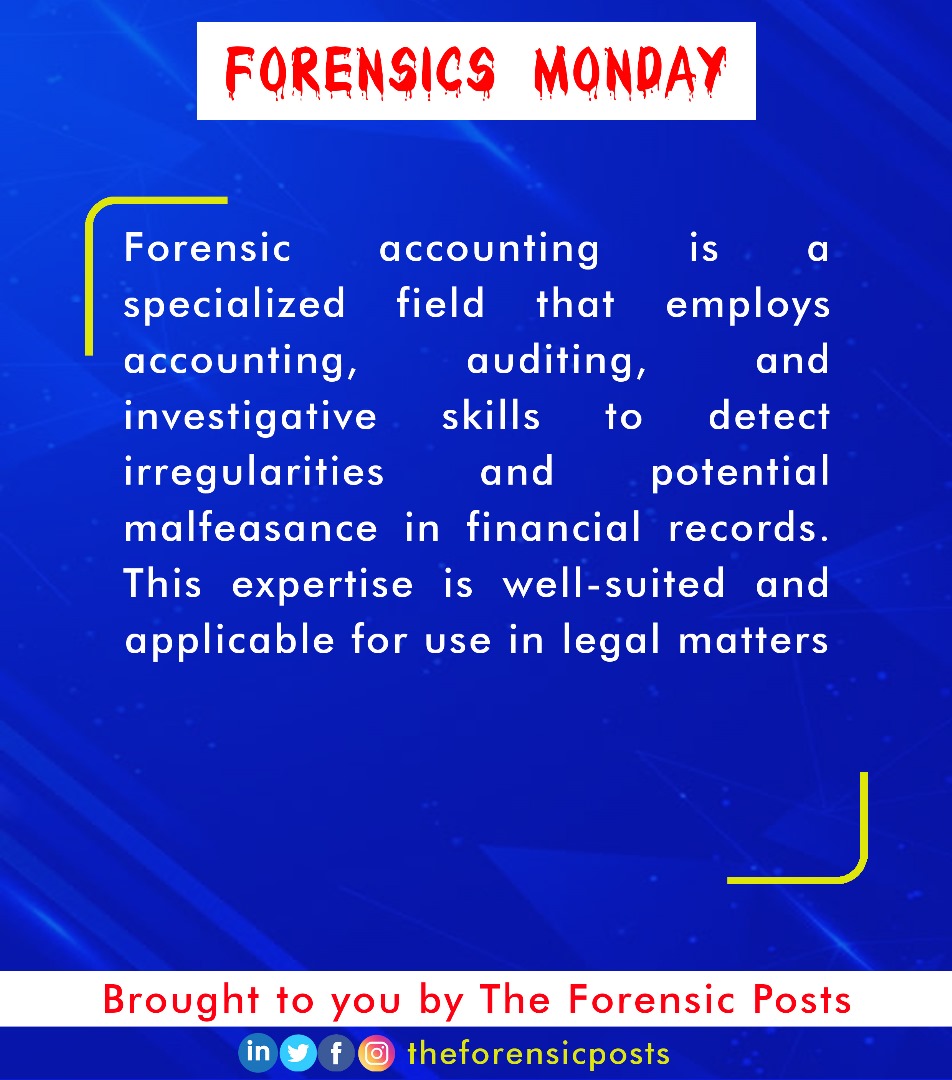 Forensic accountants possess a unique skill set that combines accounting expertise with investigative techniques to uncover financial misconduct
#ForensicAccounting #ForensicScience #TheForensicPosts