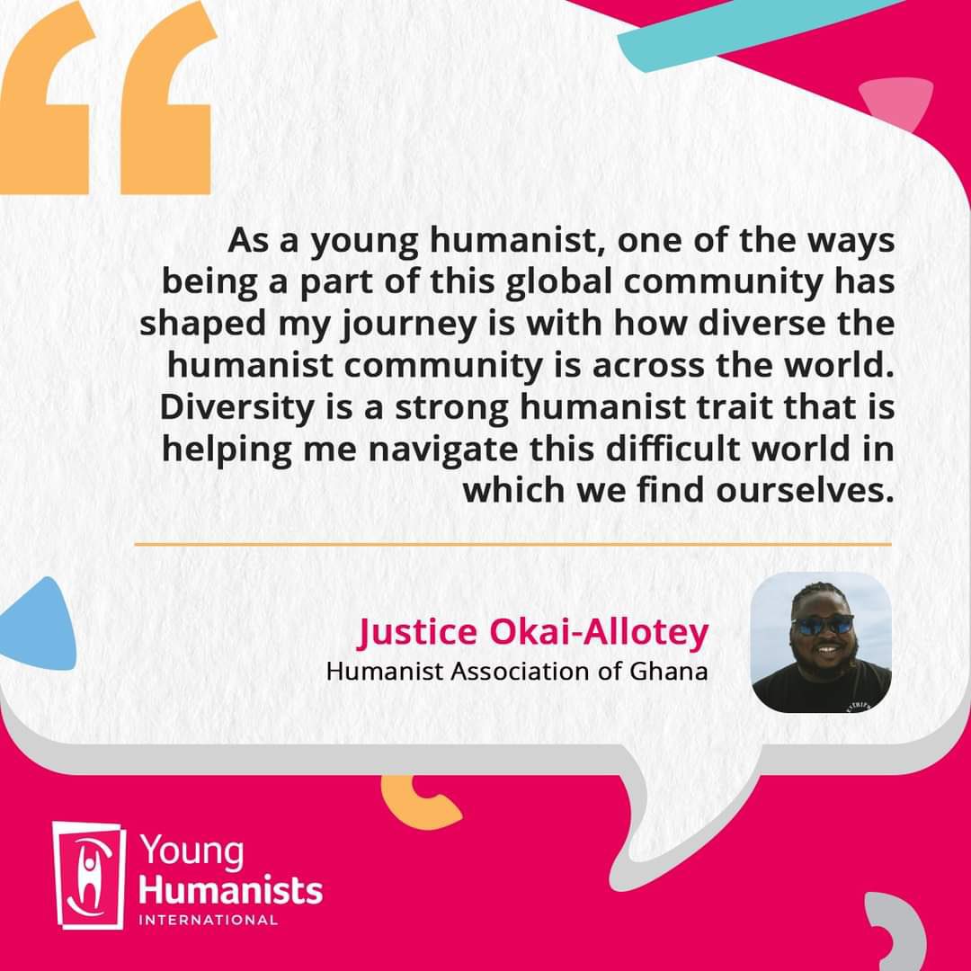 Owula_Kpakpo's tweet image. As we celebrate 71 years of the @HumanistsInt a memorable experience for me will be the #diversity. 

Growing up choices were often binary but since I became a #secularhumanist I have understood why diversity is an important life trait to have in this world.

#Humanists