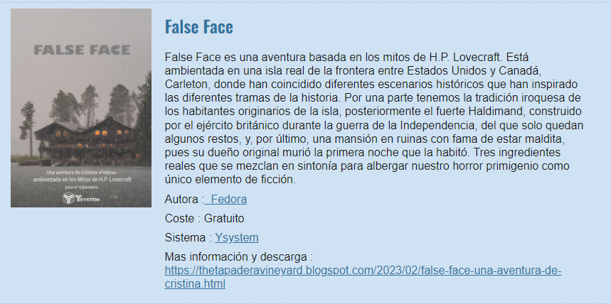 RolOnlineGame's tweet photo. Nuevo en juegos / F #falseface de @Fedora_ora 

https://t.co/JG4jHcOIJd https://t.co/WkGrHl6Xp8