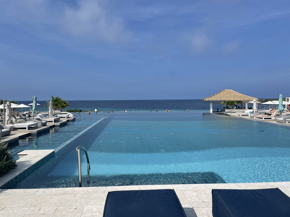 Tough to see but this is an infinity pool within an infinity pool. It’s infinity pool inception and you can be here starting Thursday! Listen for code words starting at 6:10 and you could win a vacay for two to beautiful #sandalsRoyalCuracao !