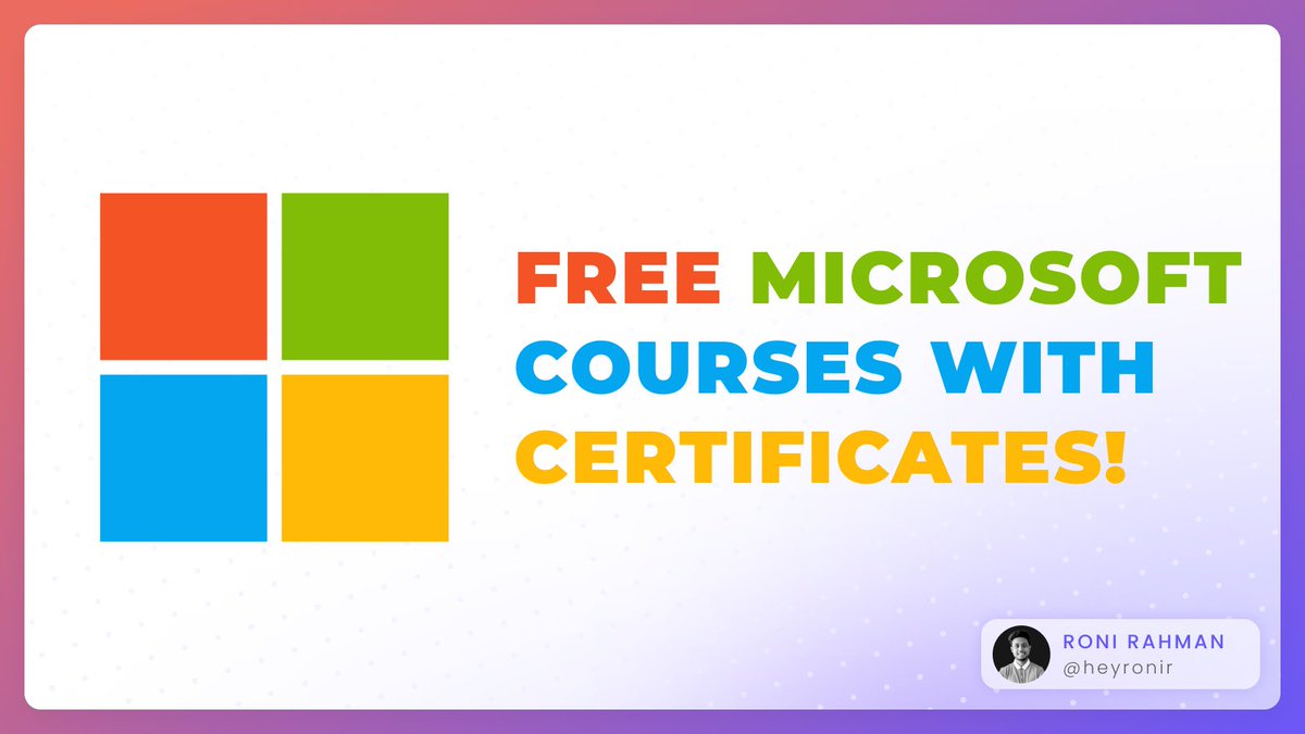 10 FREE Microsoft online courses with certification 