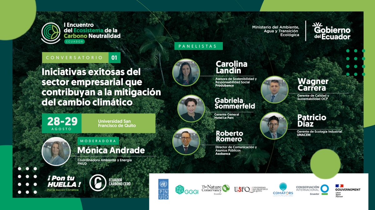 gabisommerfeld's tweet photo. Tomar decisiones para actuar frente al Cambio Climático, no es una opción, es una responsabilidad de todos.  Compartiremos las acciones tomadas con @LeParcHotelEc en el conversatorio "Iniciativas exitosas del sector empresarial que contribuyan a la mitigación del cambio climático" en el I Encuentro del Ecosistema de la Carbono Neutralidad.
