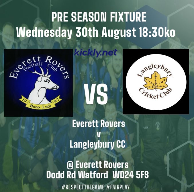Everett Rovers Adult Sunday FC (@everettroversfc) on Twitter photo Last pre season game ahead of the start of a new season - looking forward to testing ourselves against <a href="/LangleyburyFC/">Langleybury CCFC (sunday)</a> - come down and support the teams <a href="/everettrovers/">Everett Rovers FC</a> Last pre season game ahead of the start of a new season - looking forward to testing ourselves against <a href="/LangleyburyFC/">Langleybury CCFC (sunday)</a> - come down and support the teams <a href="/everettrovers/">Everett Rovers FC</a>