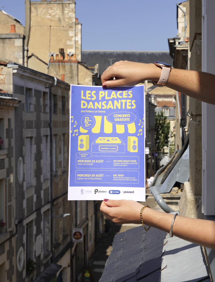 🤚 𝙻𝚎𝚜 𝙿𝚕𝚊𝚌𝚎𝚜 𝙳𝚊𝚗𝚜𝚊𝚗𝚝𝚎𝚜 ça continue cette semaine !

Rendez-vous ce mercredi 30 août 2023 au Square de la République pour la deuxième partie des concerts d’été by 𝙋𝙇𝘾 : un Bal Trad' (ouvert à tous) !

☎️ 05 49 60 98 22
📩 contact@poitierslecentre.fr