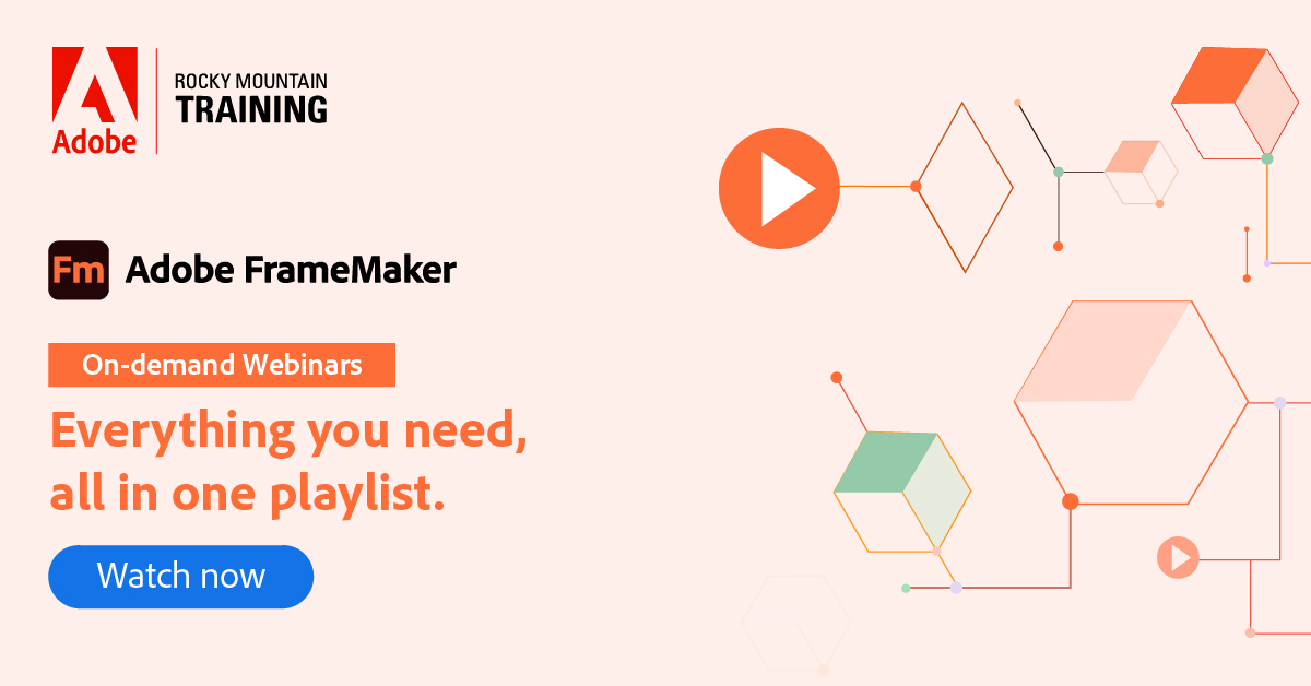 AdobeTCS's tweet image. Here is your most essential playlist to make the best use of Adobe #FrameMaker! Watch the sessions on-demand: youtube.com/watch?v=CNABxh… 

#ContentStrategy #TechComm #Adobe