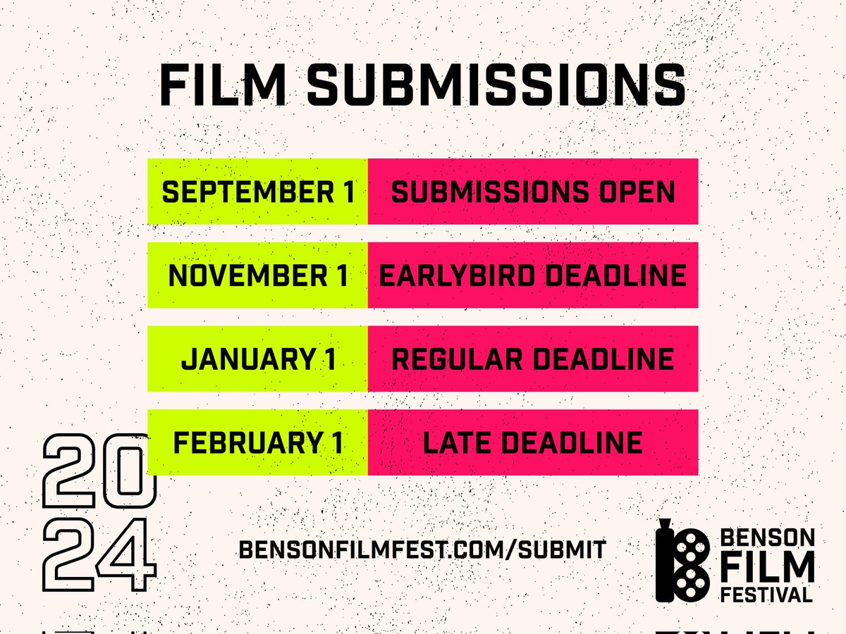 Submit your film for the 2024 Benson Film Festival! Submissions open September 1. bensonfilmfest.com/submit