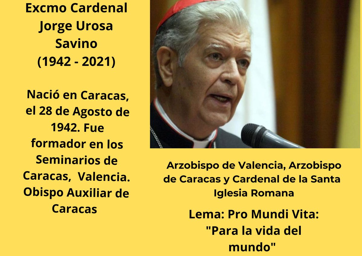 cblanco27's tweet photo. Un nuevo aniversario del nacimiento del Cardenal Jorge Urosa Savino https://t.co/xGoVm4n5vT