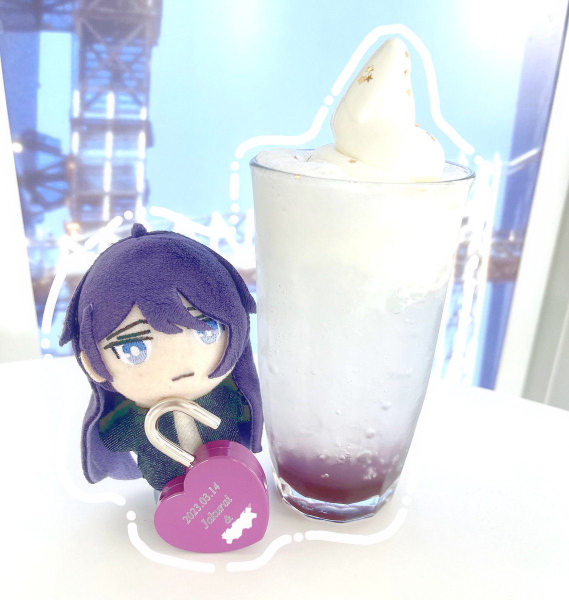 1girl blue eyes long hair solo chibi drinking straw cup  illustration images