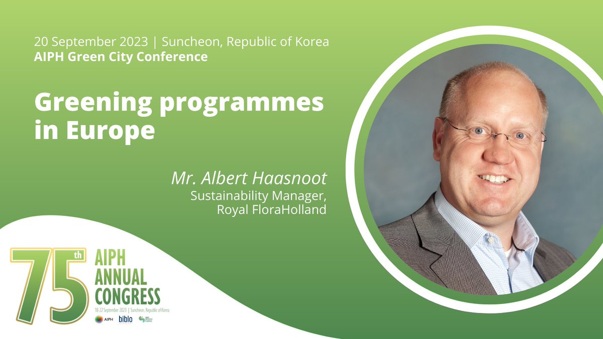At the @AIPHGreenCity Conference on 20 September, Albert Haasnoot of @FloraHolland will provide insight into the status of the Dutch Green City Foundation's research and present what has already been achieved as well as future developments in Europe. aiph.org/event/75th-ann…