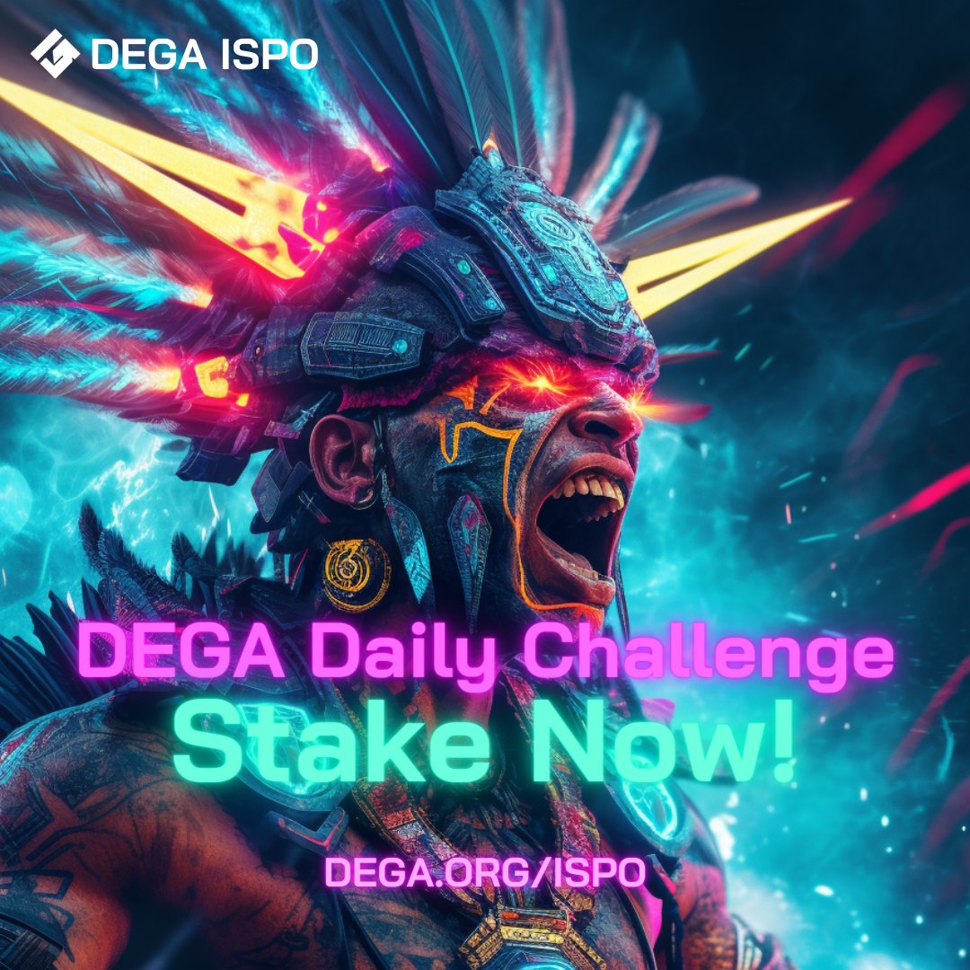The #DEGA DailyChallenge is back! 

Join now and compete for a chance to win 1000 $DEGA Tokens! 🎮🏆

Here's how to enter:
1️⃣ Follow us
2️⃣ Like ❤️ and Retweet 🔁
3️⃣ Mention 3 of your pals

Stay tuned for the winner announcement.