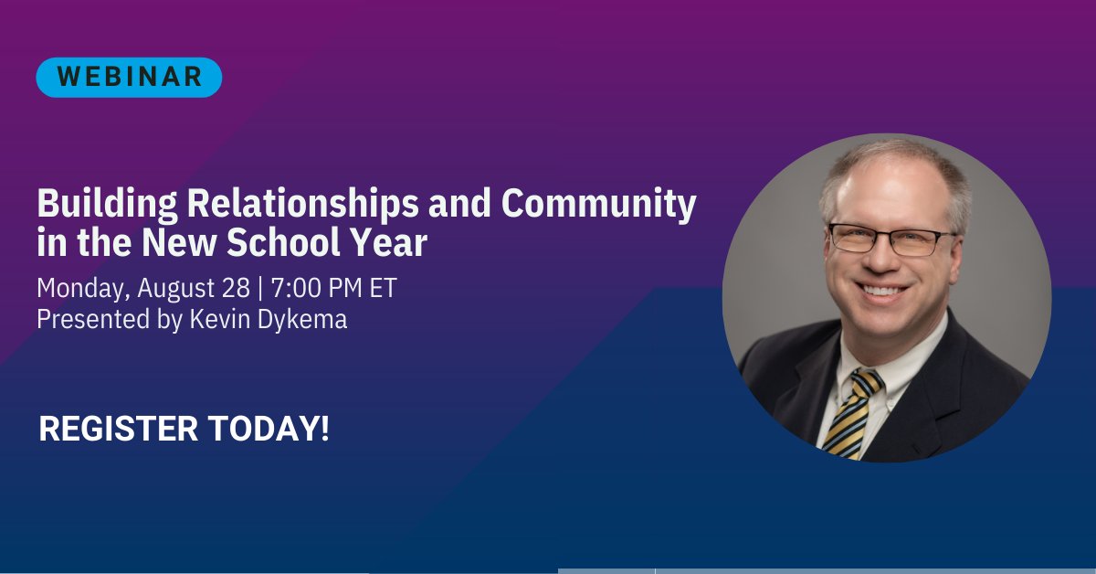 TONIGHT! Don't miss NCTM President @kdykema's Back to School webinar on building relationships and community in the new school year. Free and open to all! 👉 nctm.link/iXQA8