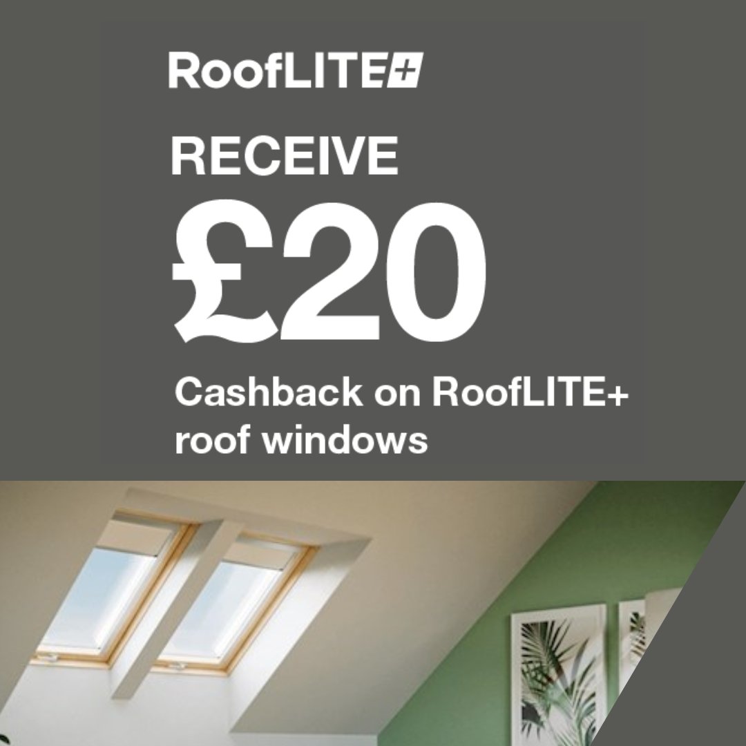 LAST CHANCE! 📢

Get £20 cashback for every stocked RoofLITE+ pitched or flat roof window you purchase, only until the end of August🪟