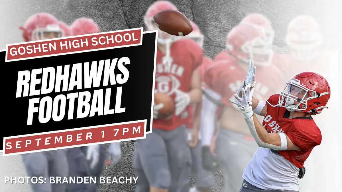First RedHawks football home game this week!

Watch the @goshenredhawks take on the Wawasee Warriors. And catch the Crimson Marching Band at half! @ghsbanddirector @cmb1bandbooster

@ghsgtv students &amp; @elkhartcosports will bring you the action. 

@goshenprincipal @goshenschools