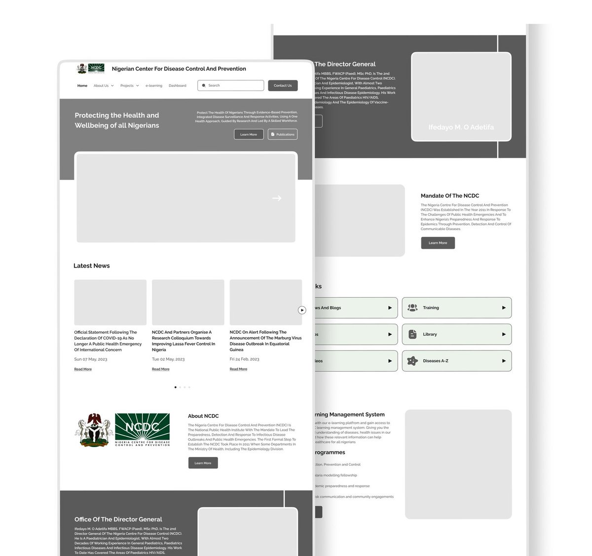 Omorodion44_two's tweet image. A redesign of the Ncdc gov home page, lot of thought process went into bringing out a new look which solves UX related issues.
@stephanieorkuma #uiuxdesign #userinterfacedesign @NCDCgov