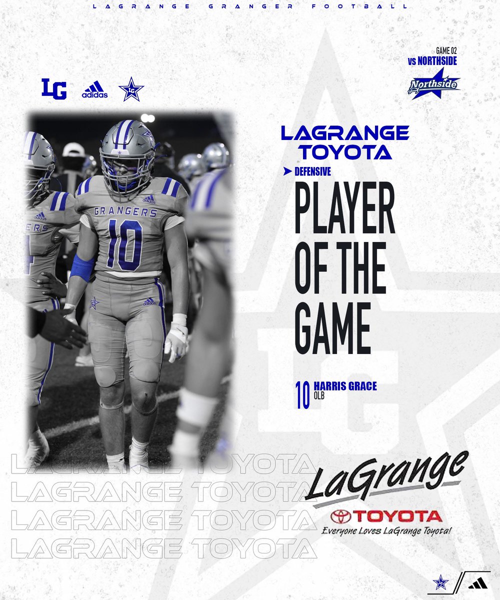 BigBlueRecruits's tweet photo. ✭𝙋𝙇𝘼𝙔𝙀𝙍𝙎 𝙊𝙁 𝙏𝙃𝙀 𝙂𝘼𝙈𝙀✭

Congratulations to @JadenLigon @HarrisGrace16 and Drek Williams on being named our LaGrange Toyota Players of the Game for week two! 

✭Hᴀʀᴅ | Tᴏᴜɢʜ | Tᴏɢᴇᴛʜᴇʀ✭
#ᴄᴜLᴛᴜʀᴇ #BLUEᴘʀɪɴᴛ
#IᴛsGʀᴇᴀᴛTᴏBᴇAGʀᴀɴɢᴇʀ https://t.co/rYusKf7MTZ