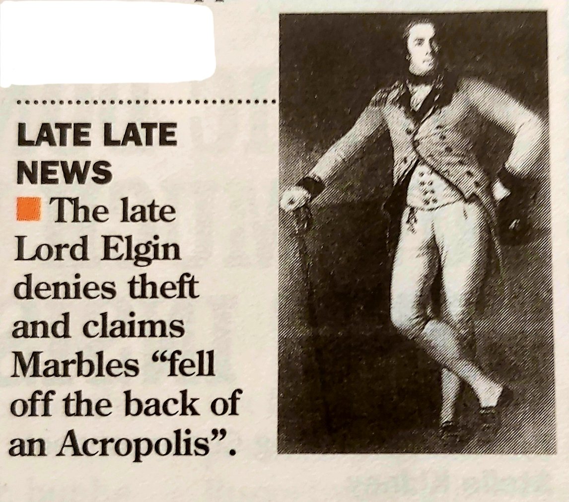 🏛 I've just read this too!! The late Lord Elgin denies any wrong-doing!! 😂 #ParthenonSculptures #ParthenonMarbles #Elgin #BritishMuseum