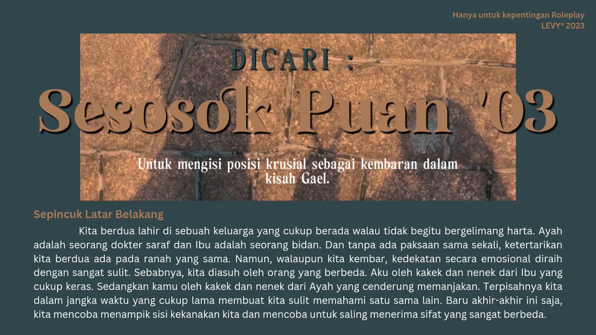 samarkisah's tweet photo. ️  ️

https://t.co/hgirk5fggr

Berkenan untuk memosting ulang?

Ada pencarian relasi krusial untuk kisah Gael. Rupa bisa siapa saja. Hanya saja, marga sudah ditentukan. 

Apabila ada yang tertarik, jatuhkan jejak agar bisa dihampiri, ya. 

️  ️ https://t.co/eABUX7fl6w