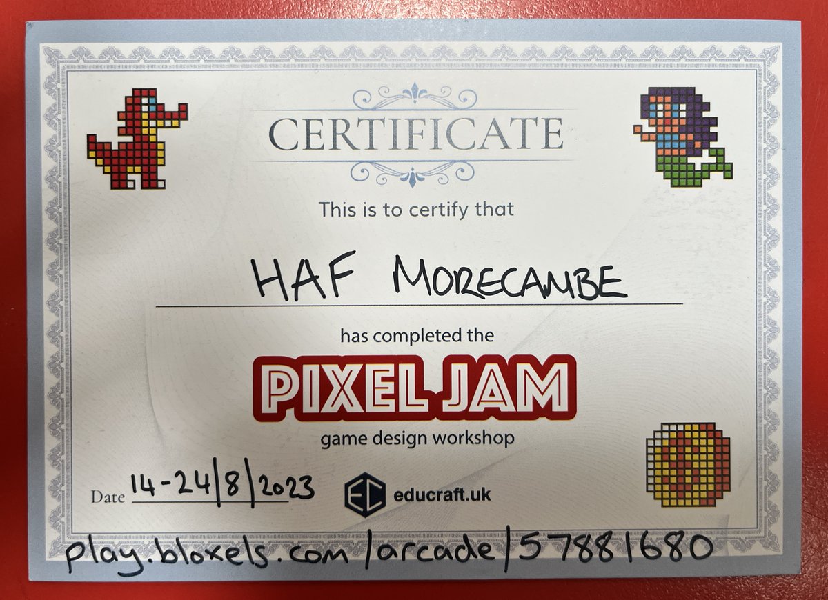 Our last summer Game Jam's is now complete, so hello to all who came along to Lancaster Road Primary, Morecambe. We have collated them all so that they can be accessed from a single game. Just go to play.bloxels.com/arcade/57881680 and enjoy the fun!
#HAF2023 #HAF23