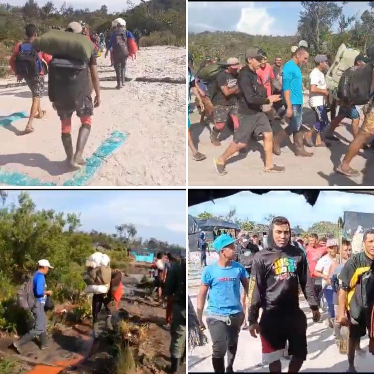 Más de 1.200 mineros ilegales fueron desalojados de la cima del Cerro Yapacana por la #FANB y OSC, a 1.345 metros de altura. Tepuy ancestral que en una época era venerado por los pueblos autóctonos y que ahora es horadado y destruido por los mineros ilegales de manera