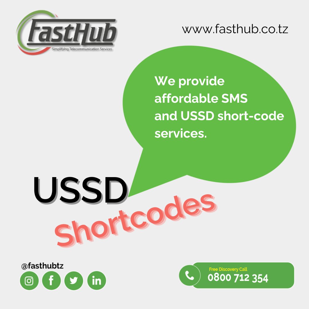 fasthubtz's tweet image. With USSD Shortcodes effortless Interaction and empowering users with quick access and instant information.
fasthub.co.tz
Free Discovery call: 0800712354
#ussd #smsshortcode #bulksms #whatsappapi #fasthub #solutions #fintech #telecommunication #sms #marketing