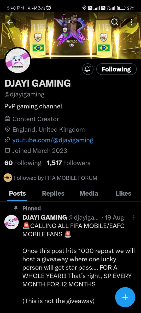 iamirfann71's tweet photo. @FIFAMobileForum @djayigaming My favourite card was probably world Cup event Ronaldinho (107). Bro made me do magic in H2H. https://t.co/w5EMtPd4SN