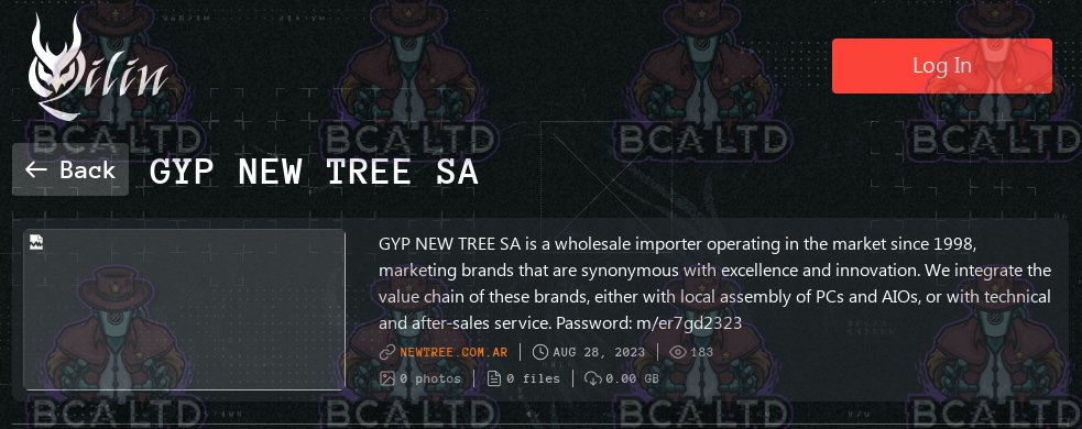 BirminghamCyber's tweet photo. 🔐 New #ransomware incident.

🇦🇷 #Argentina: New Tree SA announced by Qilin. 

👁️ Stay informed with #DarkFeed for the latest Ransomware #ThreatIntelligence. https://t.co/cx5JOlEvIB