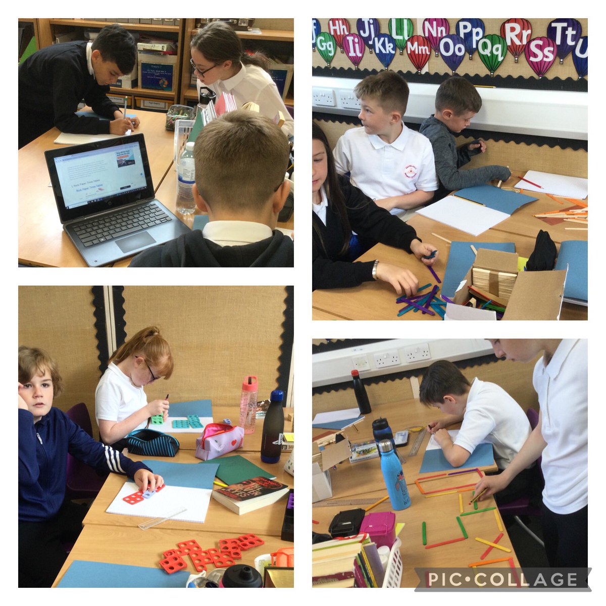 chapelhallPS's tweet image. Primary 7b have been finding ways to learn their tables using practical maths. They came up with their own games and enjoyed using the play equipment to create them. #learningthroughplay #practicalmaths