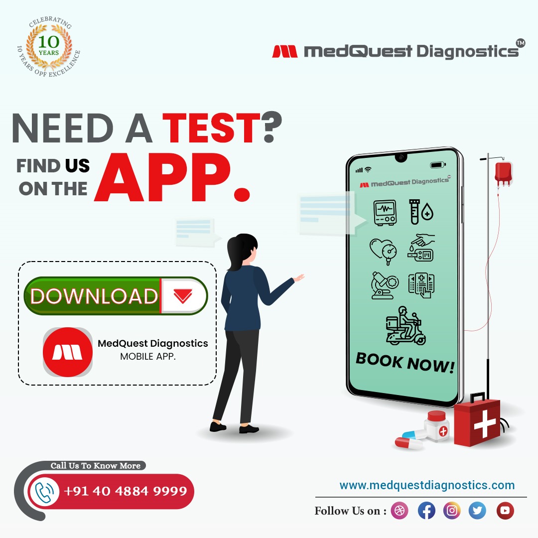 Convenience at your fingertips! Discover our testing services through our user-friendly app. Your health matters to us, and we're here to make it easy. 
Call: +91 40 4884 9999
#medquestdiagnostics #hyderabad #HealthTesting #MedicalTests #ConvenientApp #HealthcareOnTheGo