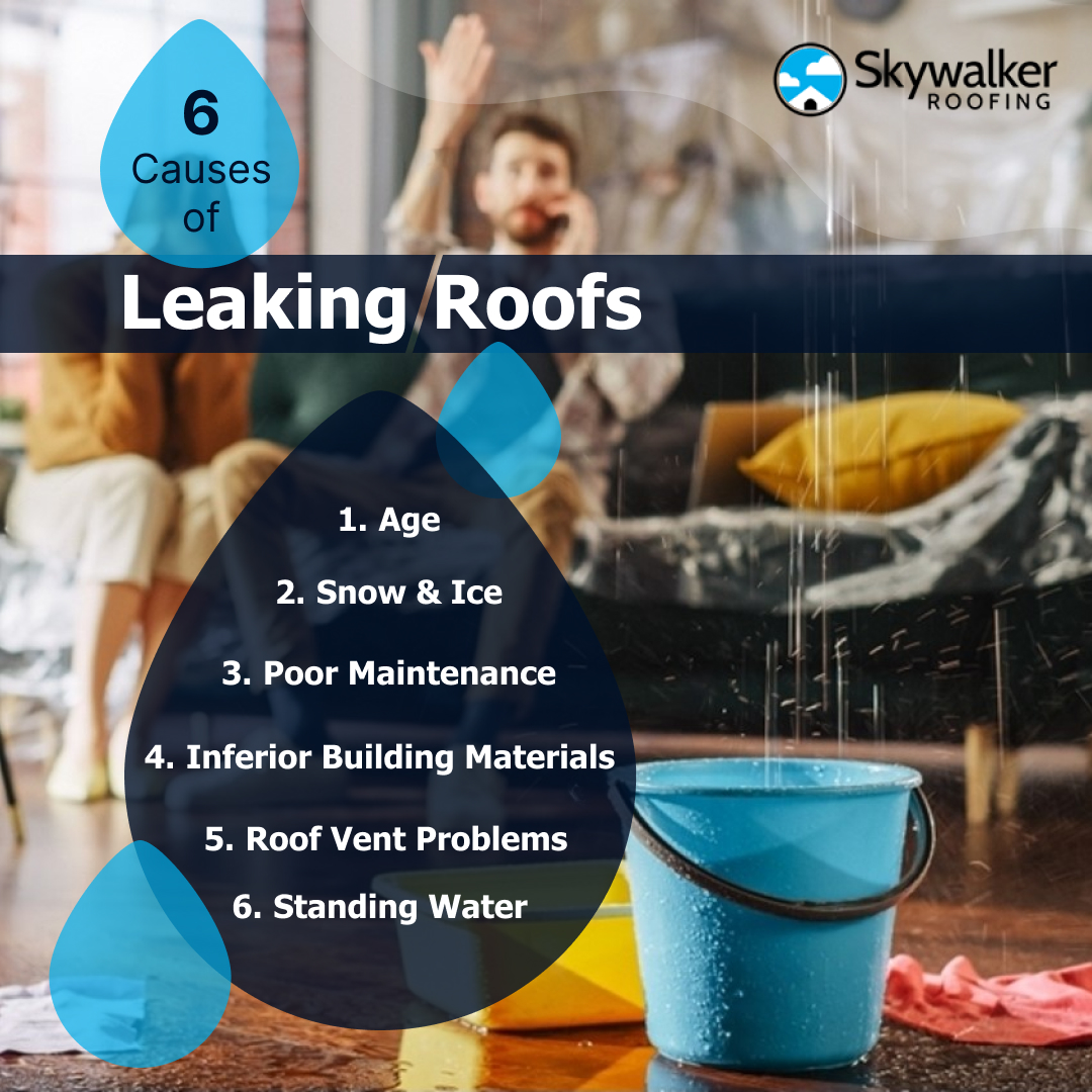 SkywalkerRoofer's tweet image. Roof leaks aren't random; they have underlying causes. Like silent damage dealers, they worsen over time. Addressing a leak? Examine its cause and care for your roof. Don't let leaks dampen your day. Call us today!

#LeakyRoof #RoofLeaks #RoofingExpert #SkywalkerRoofing