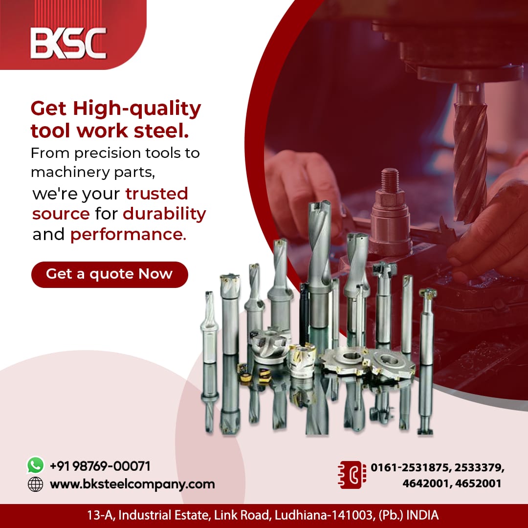 bksteel_company's tweet image. Get High-quality tool work steel!
From precision tools to machinery parts, we&apos;re your trusted source for durability and performance.

Call us:
☎+91 98769-00071

#toolworksteel #coldworktool #besthotworksteel #bestquality #steeldistributor #manufacturing #company #bksteelcompany