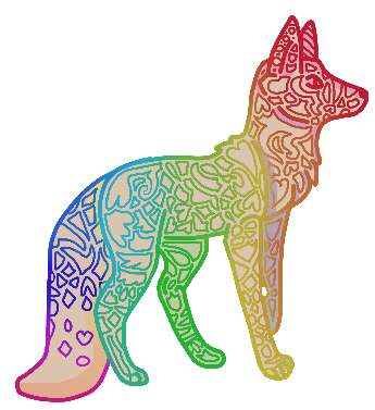 speckle369's tweet photo. I love foxes - rainbow  
#digitalart #DigitalArtist #art #artwork #doodlemark #knotwork #colourfulart #foxartwork #fox #foxart #rainbowart #rainbow https://t.co/LxLnTdhCIz