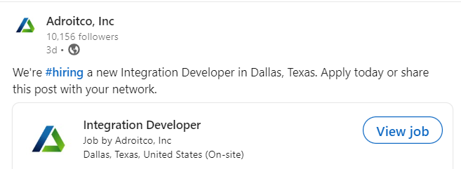 adroitco_tech's tweet image. Are you an #integrationdeveloper looking for a new position with a people-first company? Head over to LinkedIn and apply, or send it to someone in your network who could use an opportunity like this! #hiring
linkedin.com/jobs/view/3685…