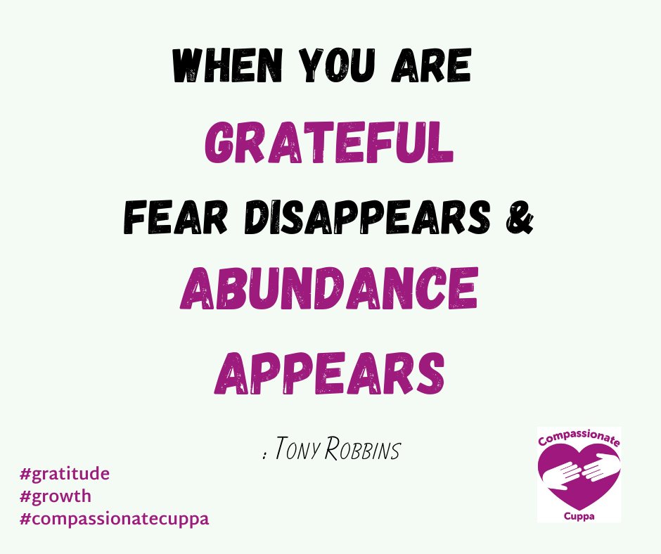 When we notice and appreciate what we have or what has gone well, we begin to cultivate an #abundance #mindset. We appreciate the extra day off to spend time with people we love doing what matters. What has gone well for you today? #wellbeing #compassionatecuppa